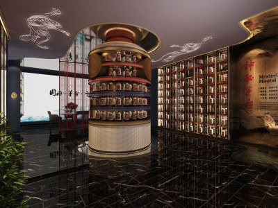 新中式烟酒店3D模型下载